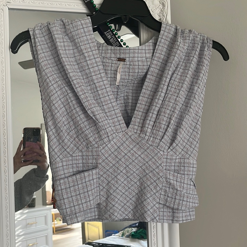 Free People plaid crop top